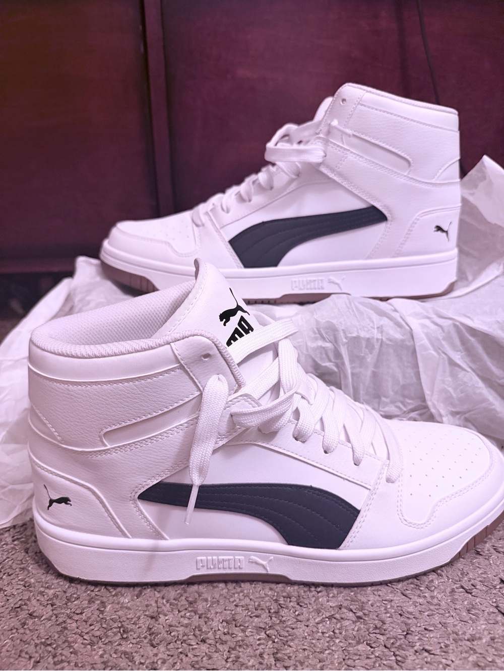 Puma White and Black High-Top Sneakers men’s size 12